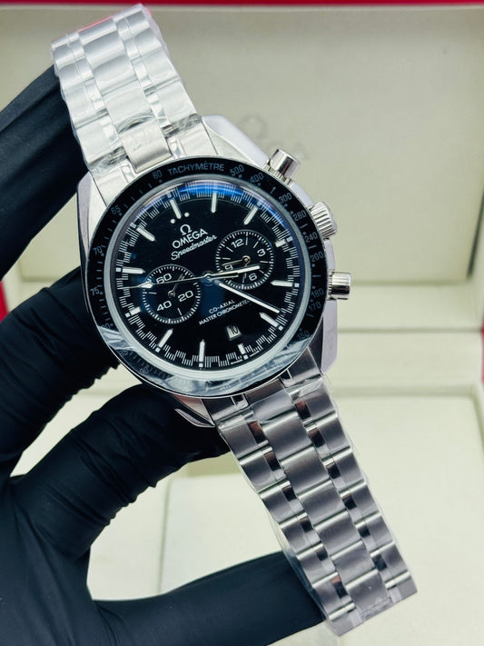 OMEGA SPEEDMASTER AUTOMATIC DOUBLE CHRONOGRAPHIC MODEL IN CHAIN