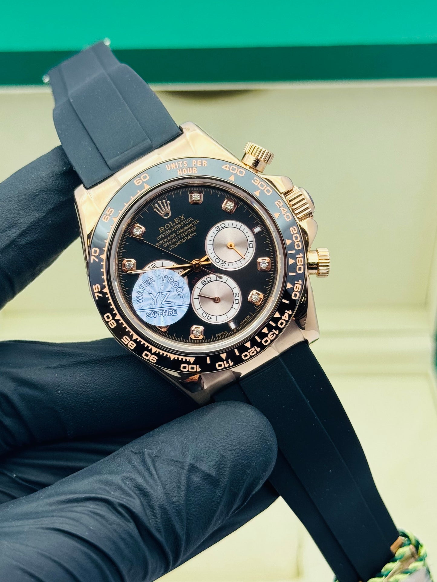 ROLEX DAYTONA RUBBER STRAPS MODEL ROSE GOLD CASE AUTOMATIC