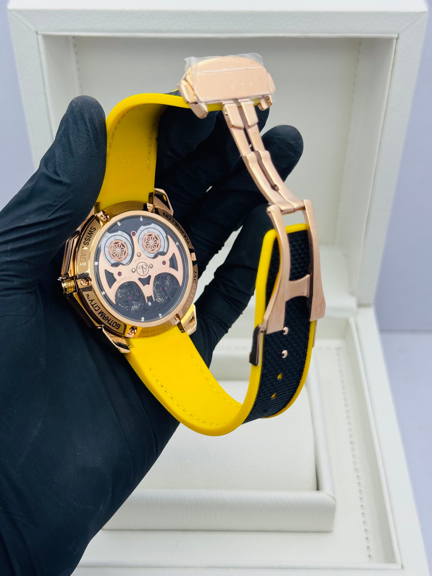 JACOB & CO. GOTHAM CITY BATMAN EDITION WITH STONES (Yellow With Rose Gold Combo)