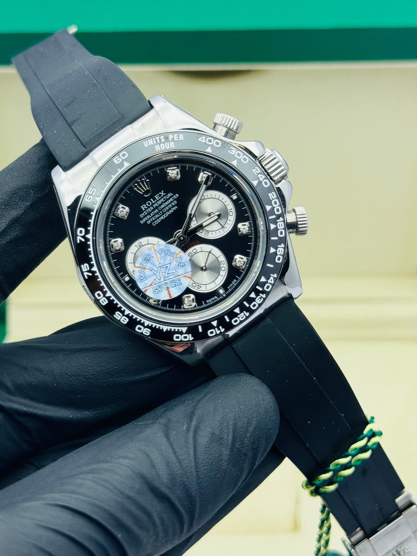 ROLEX DAYTONA RUBBER STRAPS MODEL SILVER CASE AUTOMATIC