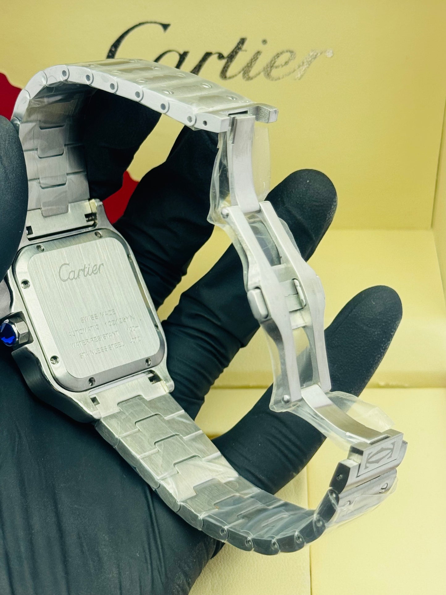 CARTIER SANTOS SHADED BEZZLE AUTOMATIC MODEL