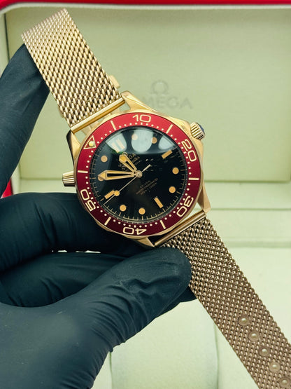 OMEGA 007 JAMES BOND ROSE GOLD SHAFFER CHAIN AUTOMATIC EDITION.