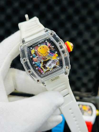 RM SMILEY EDITION TRANSPARENT CASE 2ND Grade Copy Quartz.