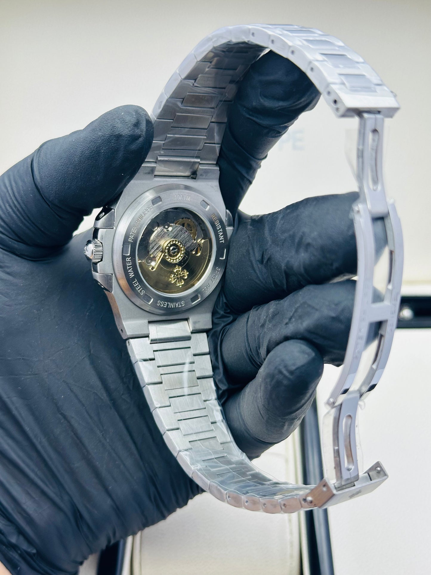 PATEK PHILLIPE RUBY STONES MODEL IN SILVER CHAIN AUTOMATIC