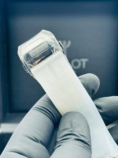 HUBLOT SANG BLEU SAPPHIRE MODEL ALL TRANSPARENT QUARTZ