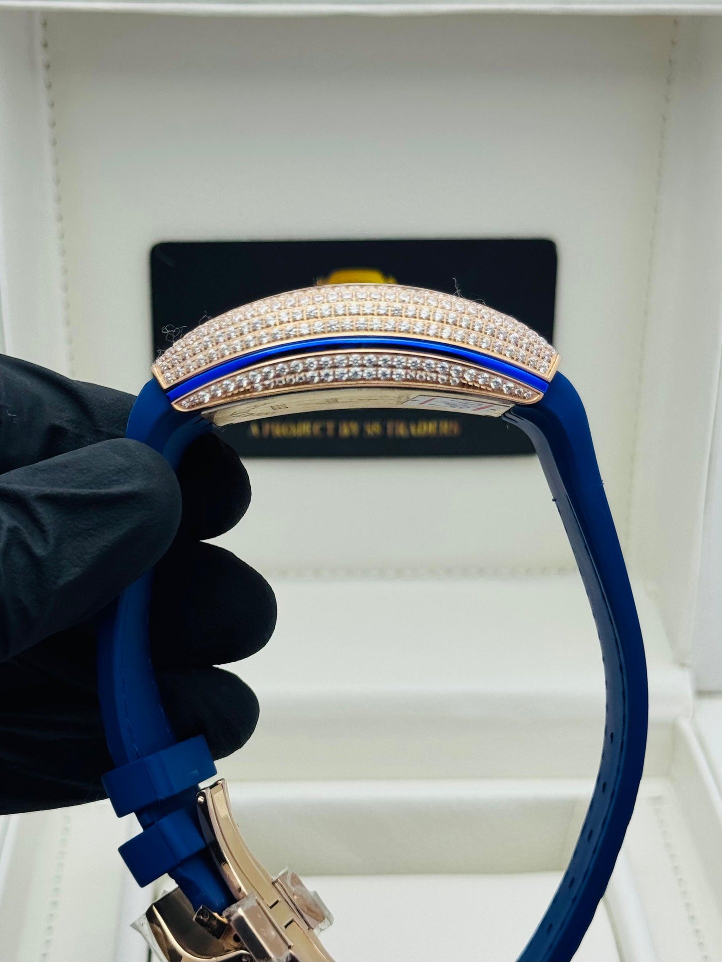 FRANCK MULLER STONES EDITION BLUE WITH ROSE GOLD COLOUR AUTOMATIC