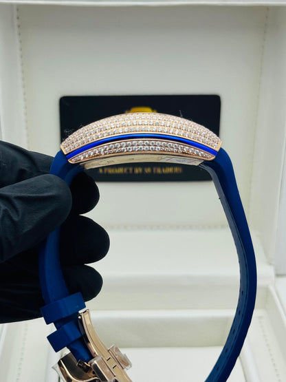 FRANCK MULLER STONES EDITION BLUE WITH ROSE GOLD COLOUR AUTOMATIC