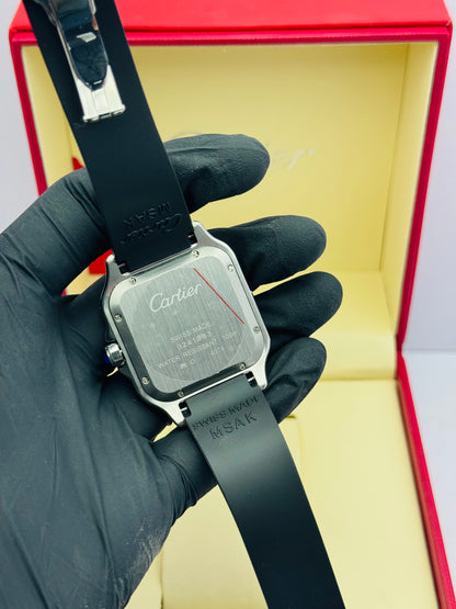 CARTIER SANTOS RUBBER STRAP MODEL AUTOMATIC
