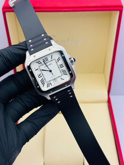 CARTIER SANTOS RUBBER STRAP MODEL AUTOMATIC