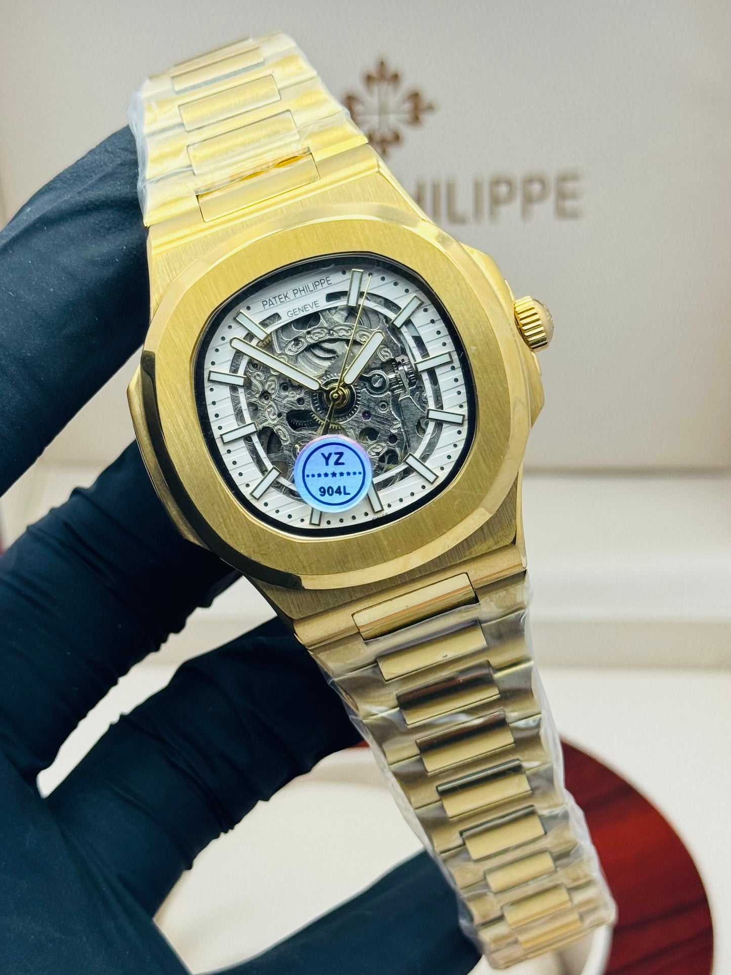 PATEK PHILLIPE NAUTILUS SKELETON MODEL GOLDEN AUTOMATIC