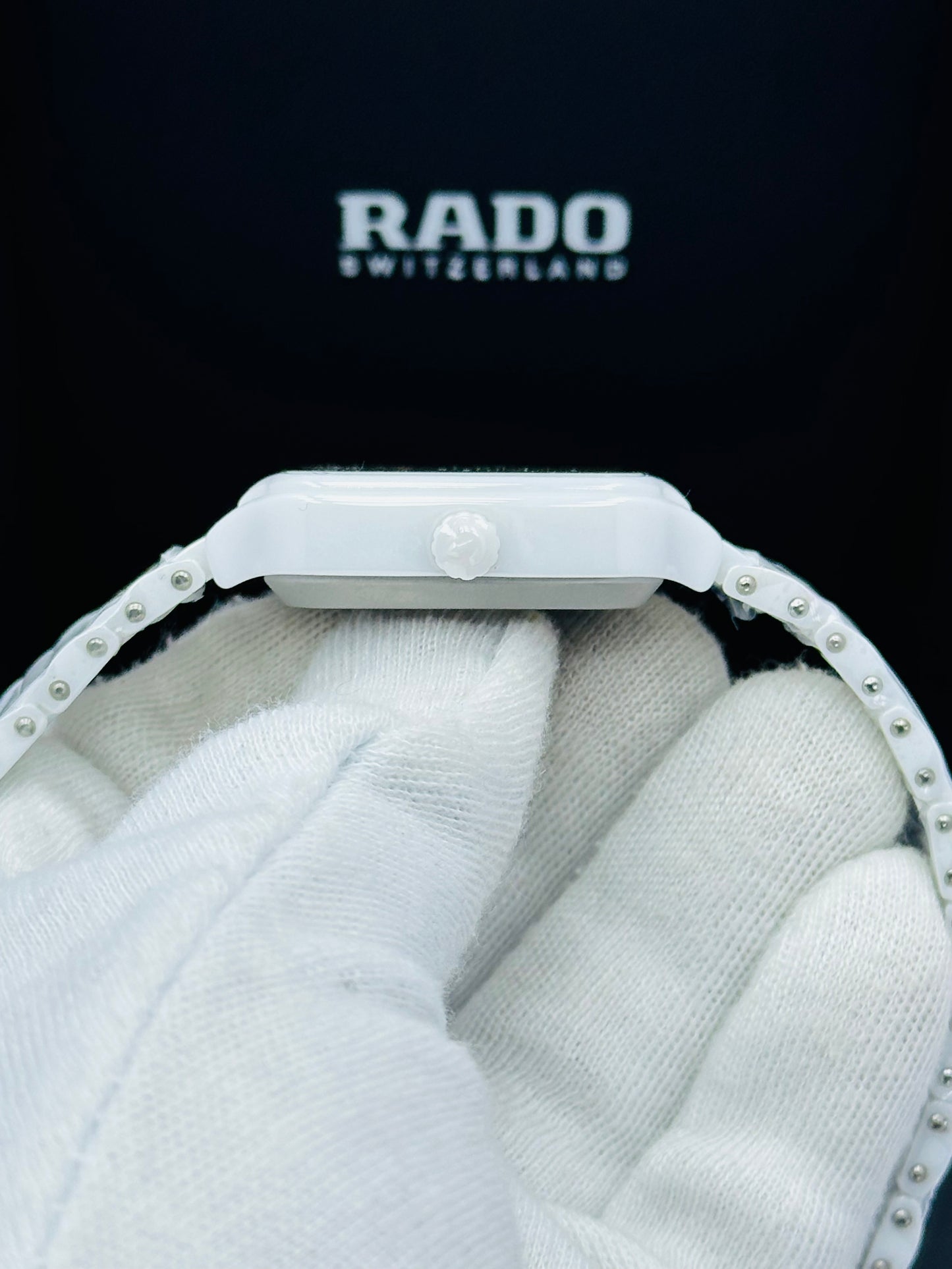 RADO SQUARE SHAPE ALL WHITE CERAMIC MODEL AUTOMATIC