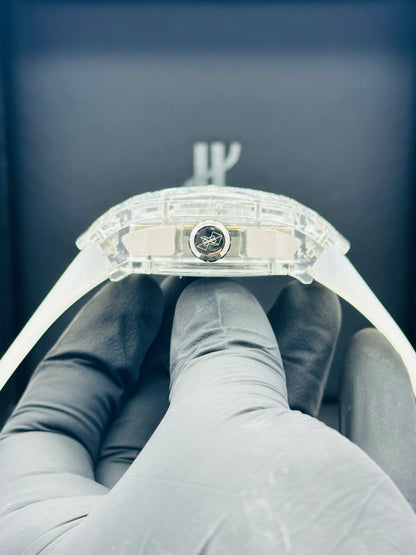 HUBLOT SANG BLEU SAPPHIRE MODEL ALL TRANSPARENT QUARTZ