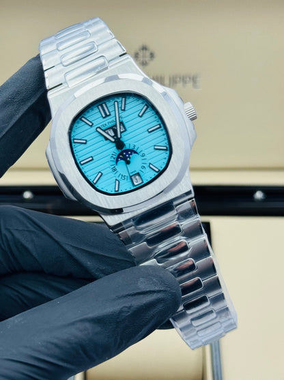 PATEK PHILLIPE MOONPHASE CALENDAR AUTOMATIC MODEL SILVER