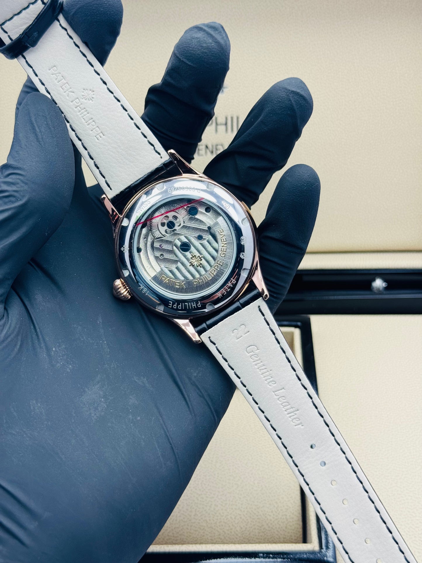 PATEK PHILLIPE TOURBILLION MODEL AUTOMATIC IN LEATHER STRAPS