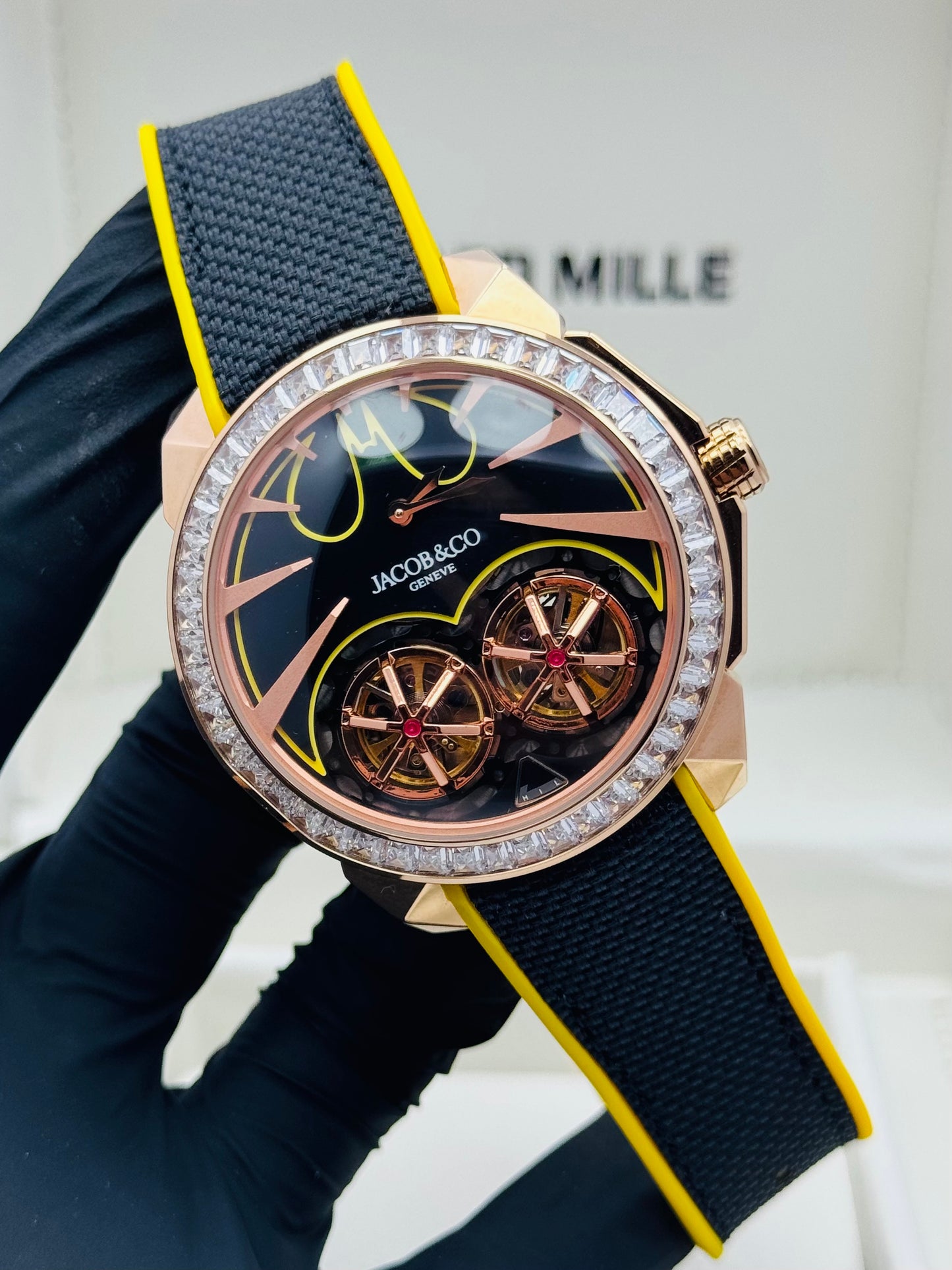 JACOB & CO. GOTHAM CITY BATMAN EDITION WITH STONES (Yellow With Rose Gold Combo)
