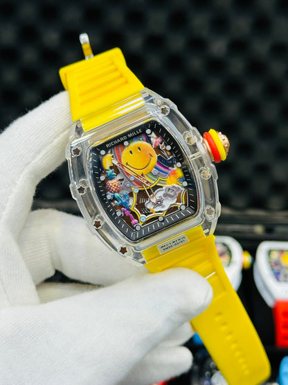 RM SMILEY EDITION TRANSPARENT CASE 2ND Grade Copy Quartz.