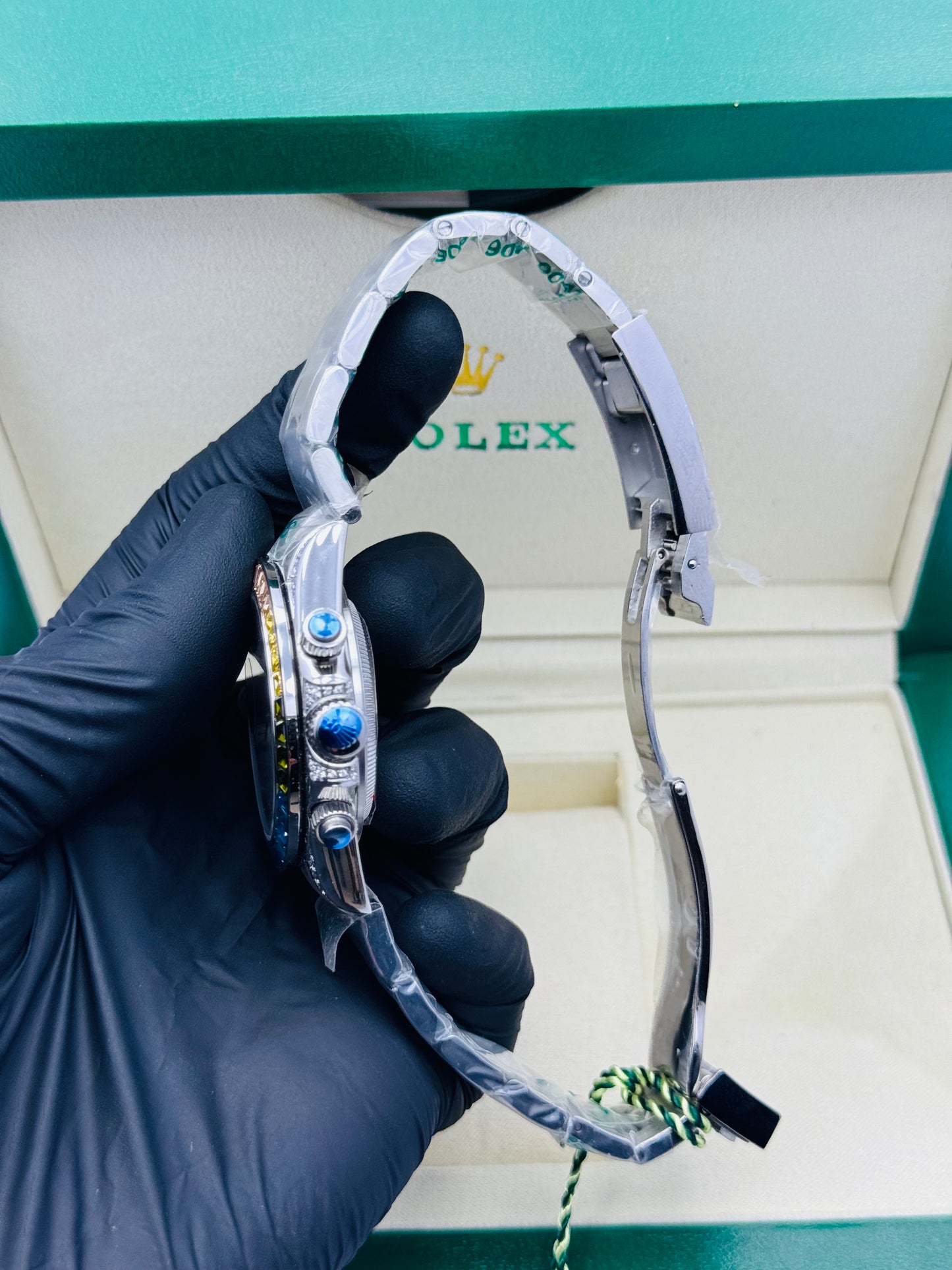 ROLEX RAINBOW DAYTONA ICED FACE MODEL IN CHAIN AUTOMATIC