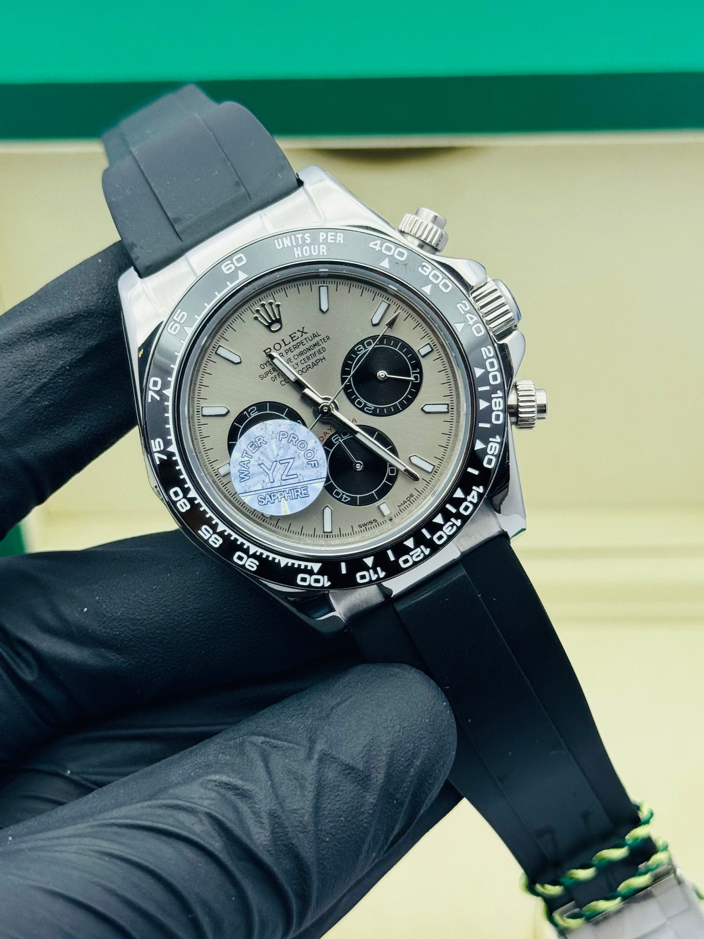 ROLEX DAYTONA RUBBER STRAPS MODEL SILVER CASE AUTOMATIC