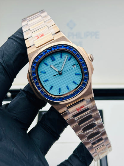 PATEK PHILLIPE RUBY STONES EDITION IN ROSE GOLD CHAIN AUTOMATIC