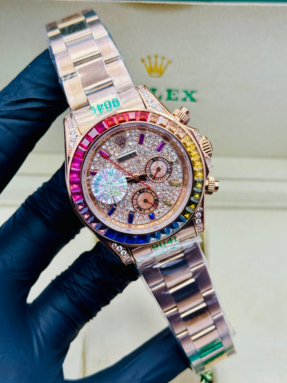 ROLEX RAINBOW DAYTONA ICED FACE MODEL IN CHAIN AUTOMATIC