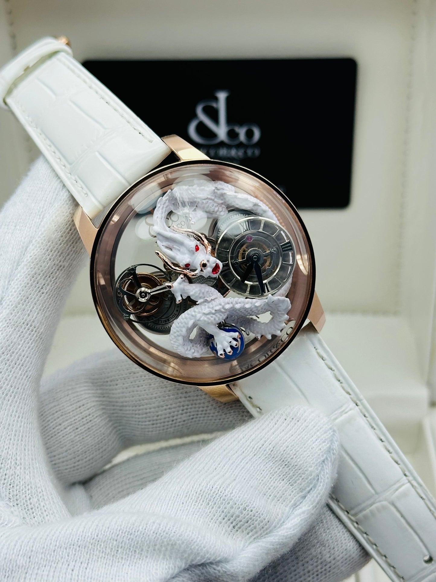 JACOB & CO. DRAGON ASTRONOMIA WHITE EDITION QUARTZ