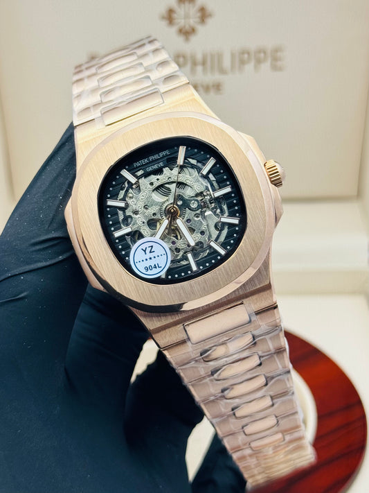 PATEK PHILLIPE NAUTILUS SKELETON MODEL ROSE GOLD AUTOMATIC