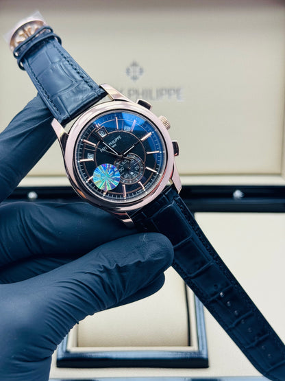 PATEK PHILLIPE COMPLICATIONS ANNUAL CALENDAR AUTOMATIC MODEL IN LEATHER STRAPS