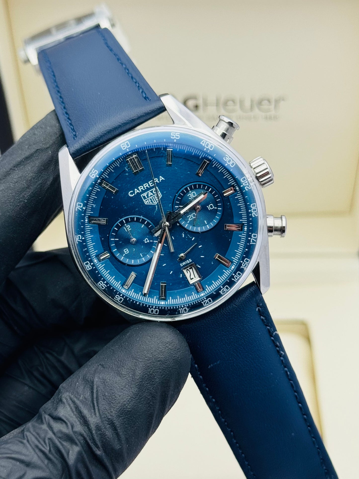 TAG HEURE CARERRA CHRONOGRAPHIC STRAP MODEL QUARTZ