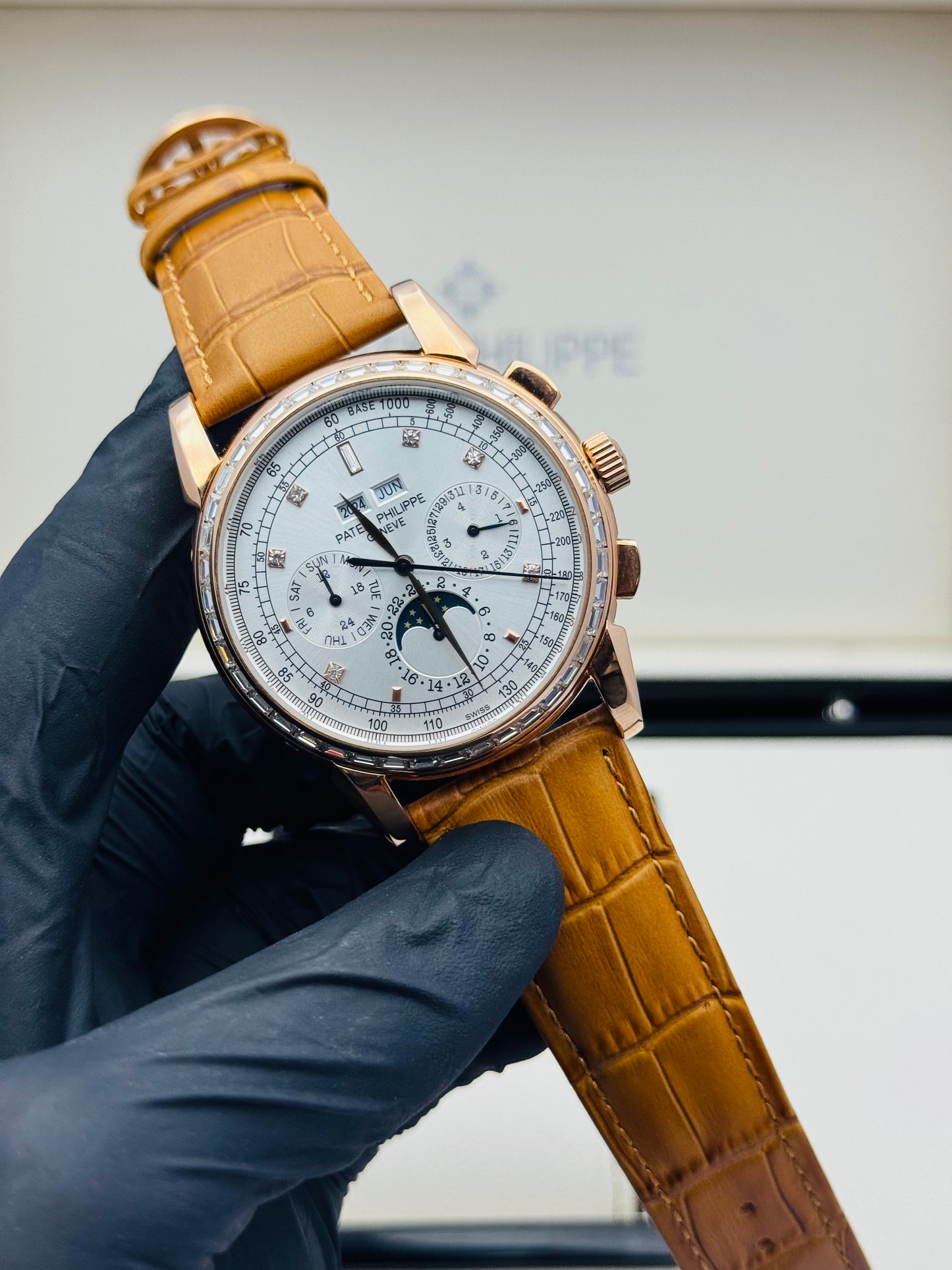 PATEK PHILLIPE 7-FUNCTIONS CENTURY BAGUETTE STONES MODEL