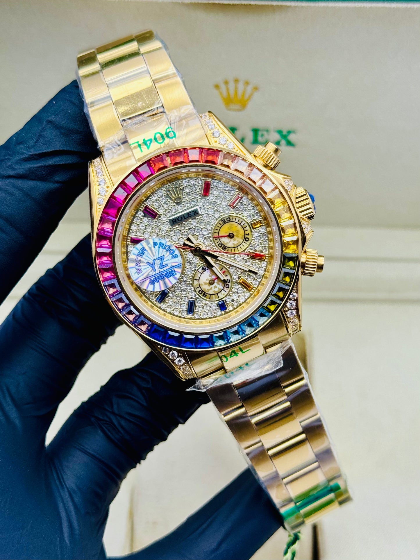 ROLEX RAINBOW DAYTONA ICED FACE MODEL IN CHAIN AUTOMATIC