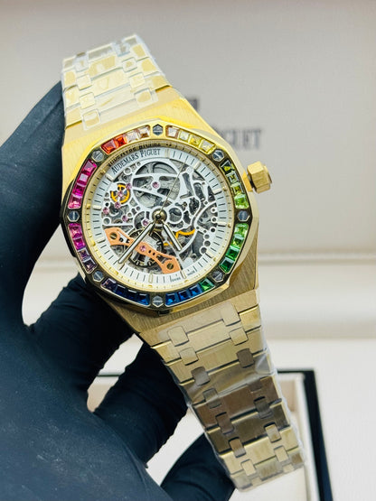 AP SKELETON RAINBOW STONES EDITION IN GOLDEN CHAIN AUTOMATIC