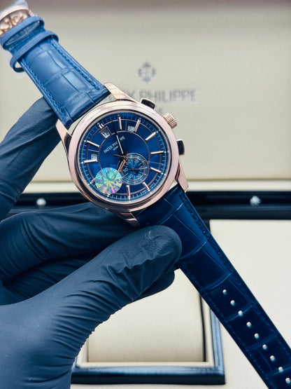 PATEK PHILLIPE COMPLICATIONS ANNUAL CALENDAR AUTOMATIC MODEL IN LEATHER STRAPS