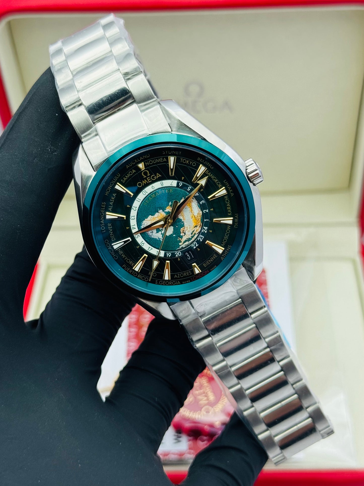 OMEGA SEAMASTER WORLDMAP EDITION IN CHAIN