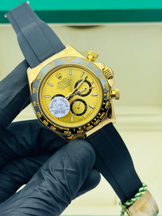 ROLEX DAYTONA RUBBER STRAPS MODEL GOLDEN CASE AUTOMATIC