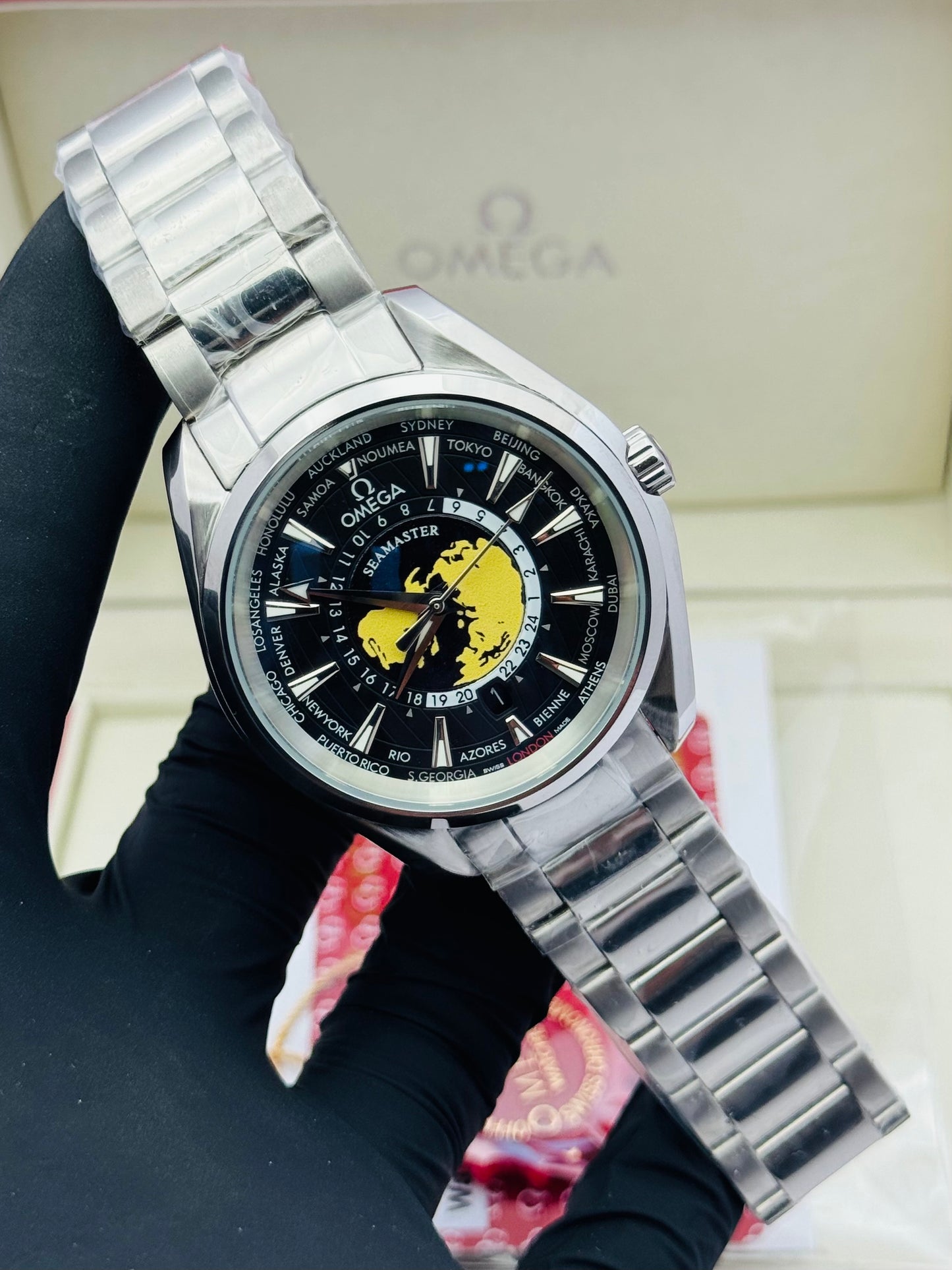 OMEGA SEAMASTER WORLDMAP EDITION IN CHAIN