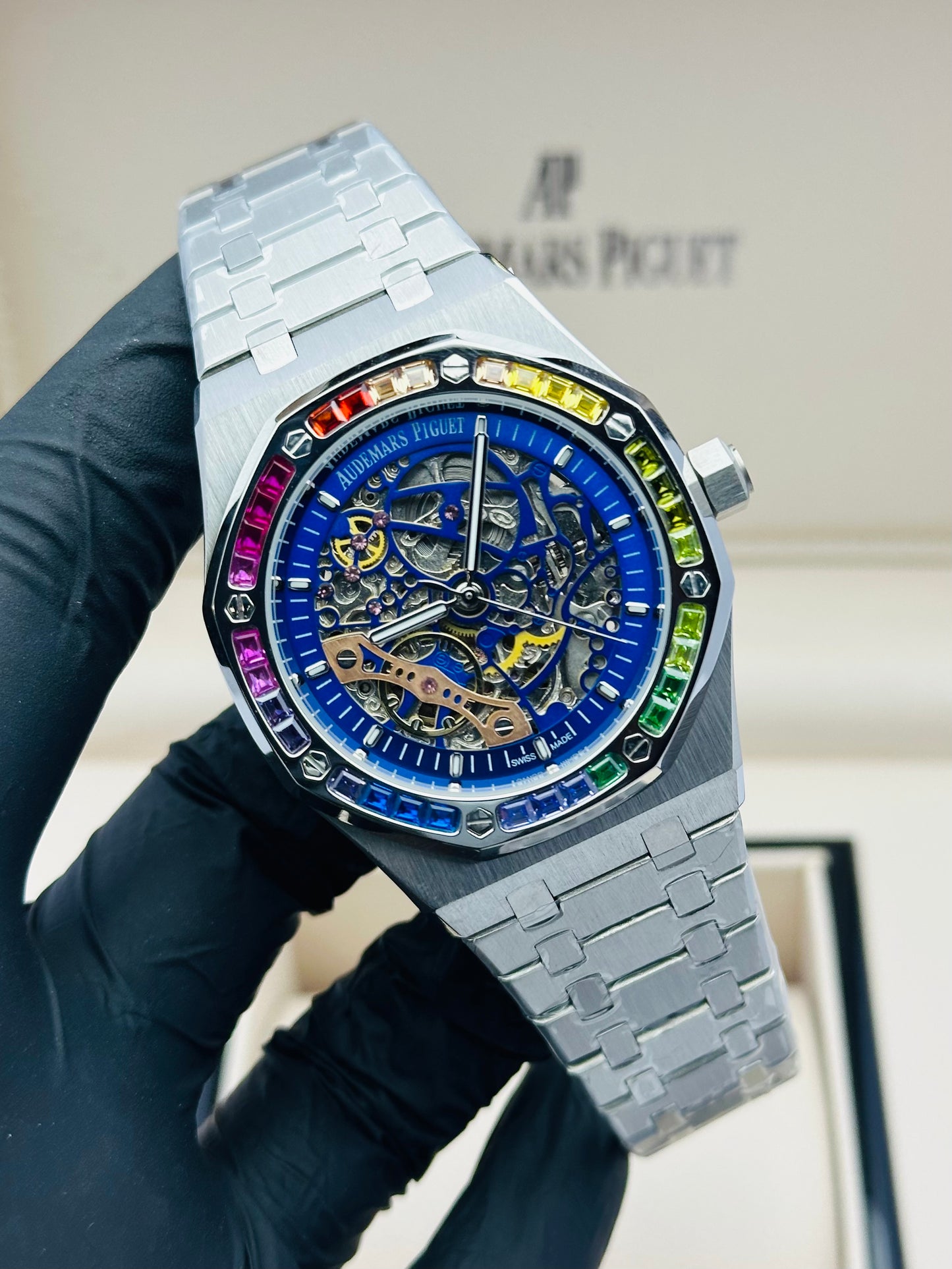 AP SKELETON RAINBOW EDITION IN SILVER CHAIN AUTOMATIC