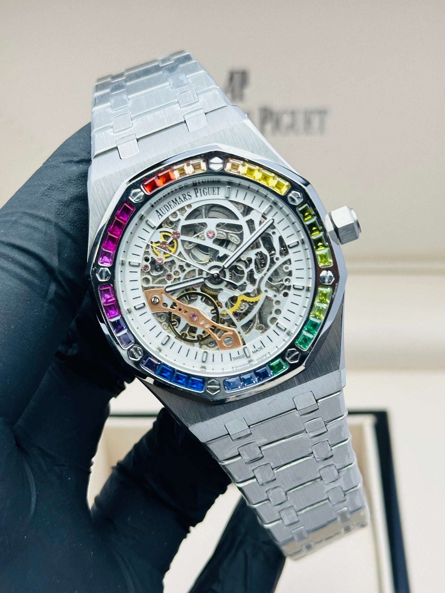 AP SKELETON RAINBOW EDITION IN SILVER CHAIN AUTOMATIC