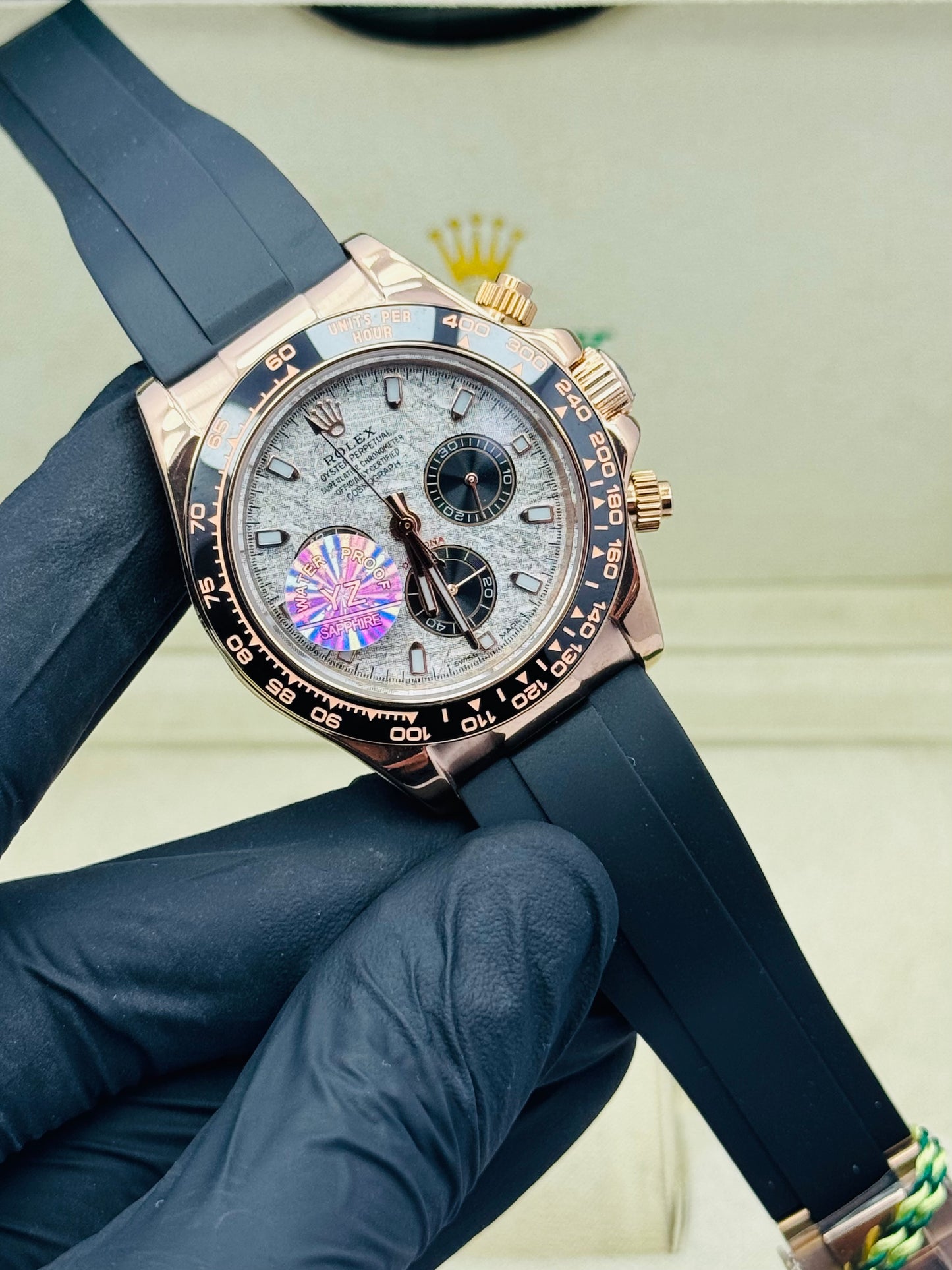 ROLEX DAYTONA RUBBER STRAPS MODEL ROSE GOLD CASE AUTOMATIC
