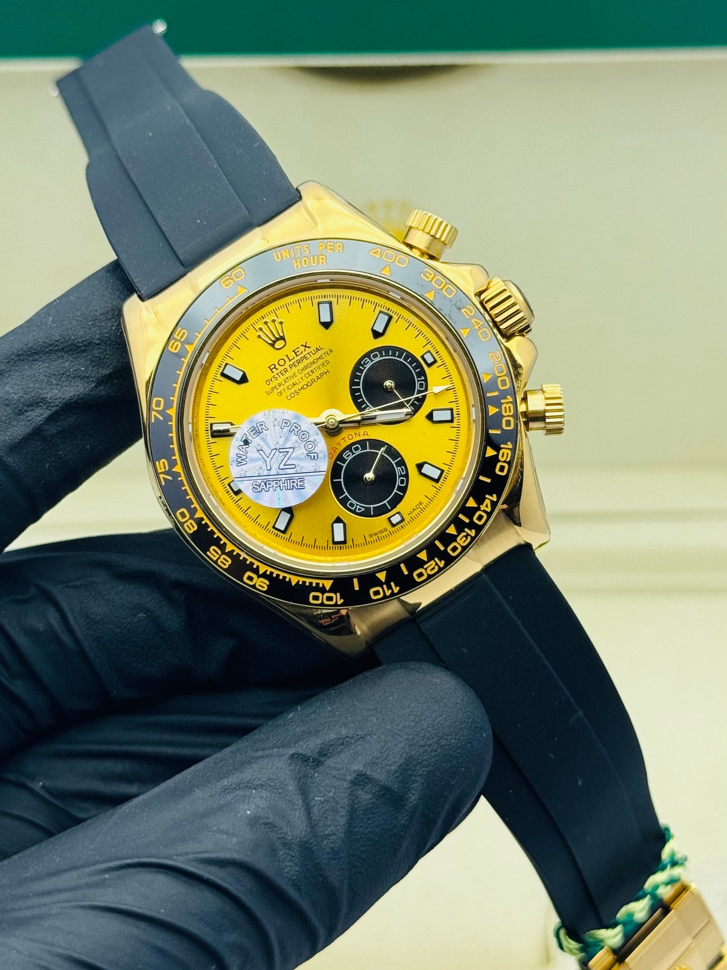 ROLEX DAYTONA RUBBER STRAPS MODEL GOLDEN CASE AUTOMATIC