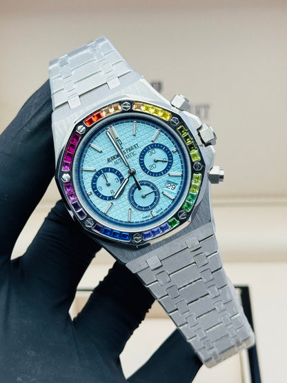 AP RAINBOW STONES CHRONOGRAPHS EDITION IN SILVER QUARTZ