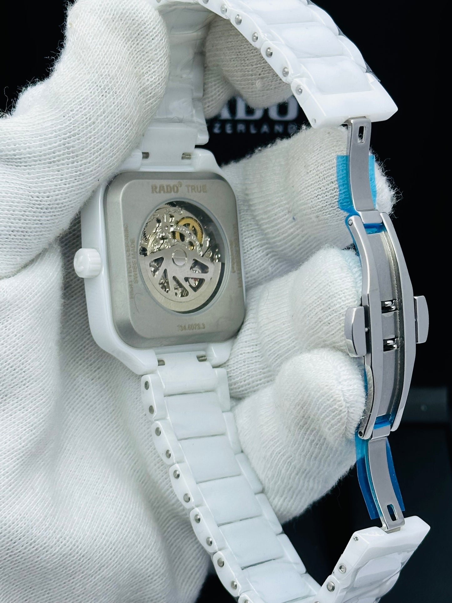 RADO SQUARE SHAPE ALL WHITE CERAMIC MODEL AUTOMATIC