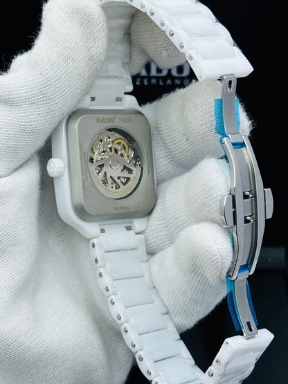 RADO SQUARE SHAPE ALL WHITE CERAMIC MODEL AUTOMATIC