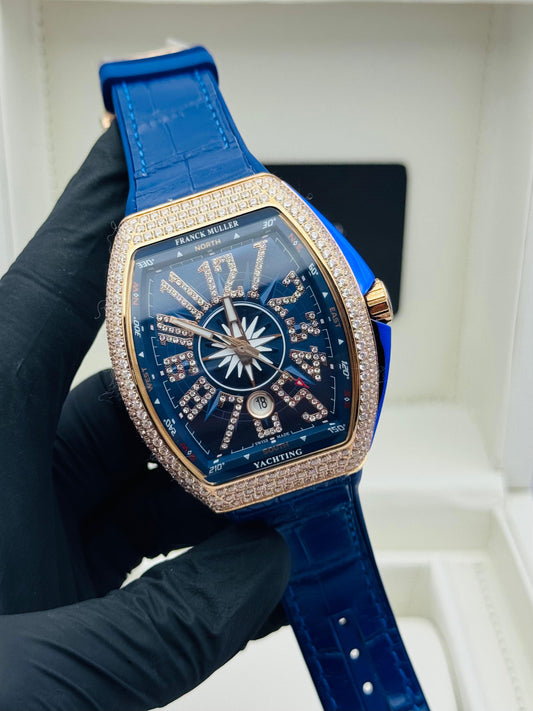 FRANCK MULLER STONES EDITION BLUE WITH ROSE GOLD COLOUR AUTOMATIC