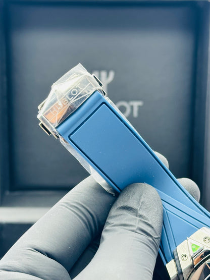 HUBLOT BIG BANG SANG BLEU II BLUE WITH SILVER COMBO QUARTZ WITH STOPWATCH FUNCTION