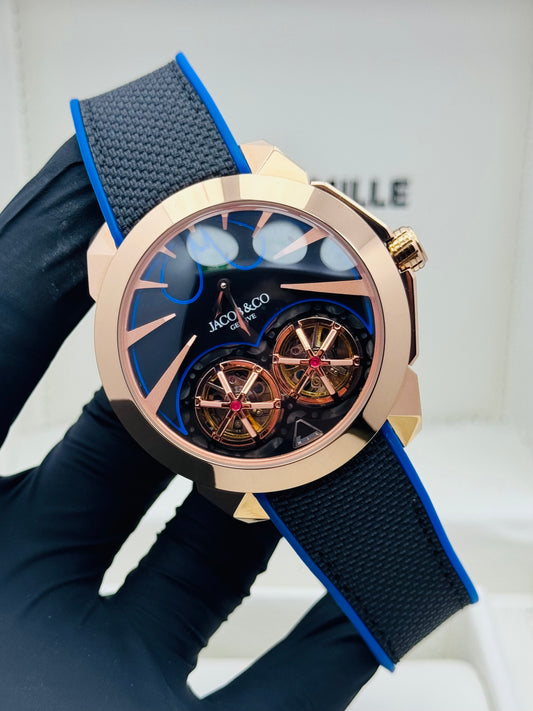 JACOB & CO. GOTHAM CITY BATMAN EDITION (Blue With Rose Gold Combo)