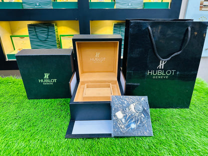HUBLOT BIG BANG SANG BLEU II BLUE WITH SILVER COMBO QUARTZ WITH STOPWATCH FUNCTION